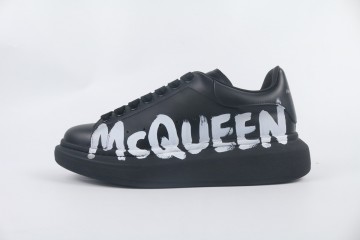 Alexander McQueen Oversized Graffiti Black White