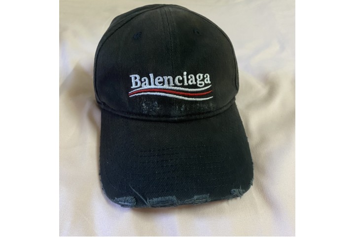 Balenciaga Political Campaign Distressed Cap black
