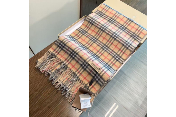 Burberry Check Cashmere Scarf Archive Beige