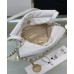 Chanel 22 Mini Handbag Shiny Crumpled Calfskin Gold-Tone Metal White
