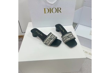 Dior Dway heeled Slide black white