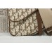 Dior Oblique Jacquard Saddle Bag Brown