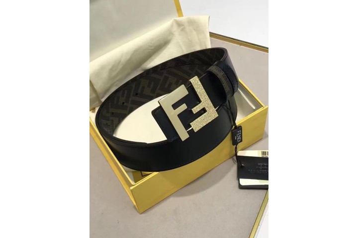 Fendi by Marc Jacobs FF Belt Black Leather Reversible Belt Black