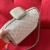 GUCCI Horsebit 1955 Shoulder Bag Beige and white