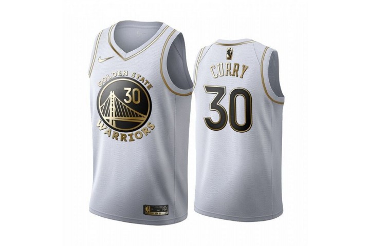 Golden State Warriors Hardwood Classics Jersey 30 White Gold