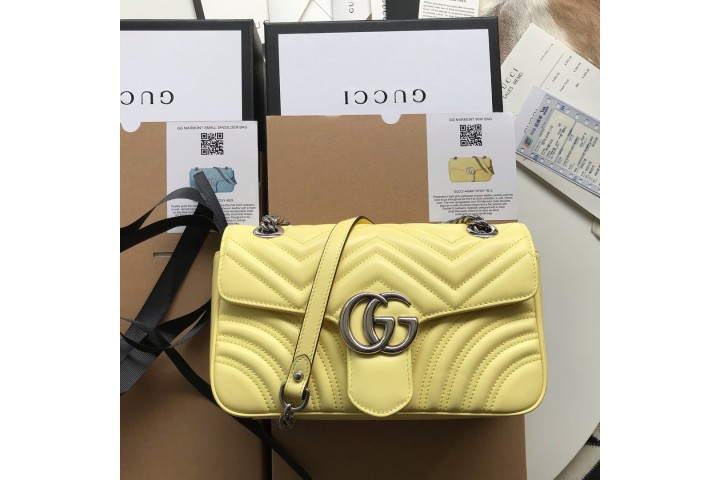 Gucci Marmont Shoulder Bag GG Small Pastel Yellow