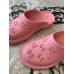 Gucci slip-on sandal Pink perforated GG rubber