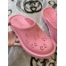 Gucci slip-on sandal Pink perforated GG rubber