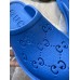 Gucci slip-on sandal Royal Blue perforated GG rubber