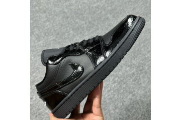 Jordan 1 low black Lacquer elephant print