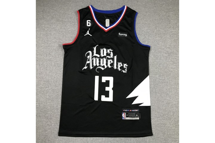 LA Clippers Paul George 13 Black Player Jersey Statement Edition