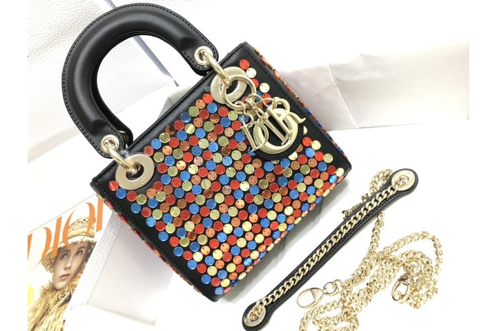 Lady Dior Colorful Sequin Cannage Embroidery