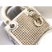 Lady Dior Mini Square Crystal Embroidery White