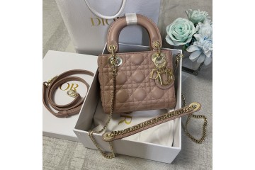 Lady Dior Rose Des Vents Cannage Lambskin