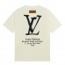 Louis Vuitton Crewneck Letter Printed T-shirt Apricot