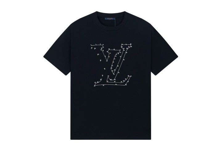 Louis Vuitton LV Stitch Print Embroidered T-shirt Black