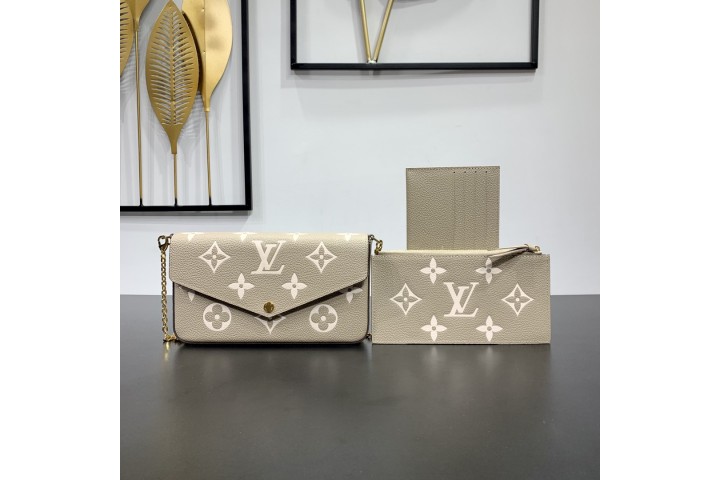 Louis Vuitton Felicie Pochette Dove Cream