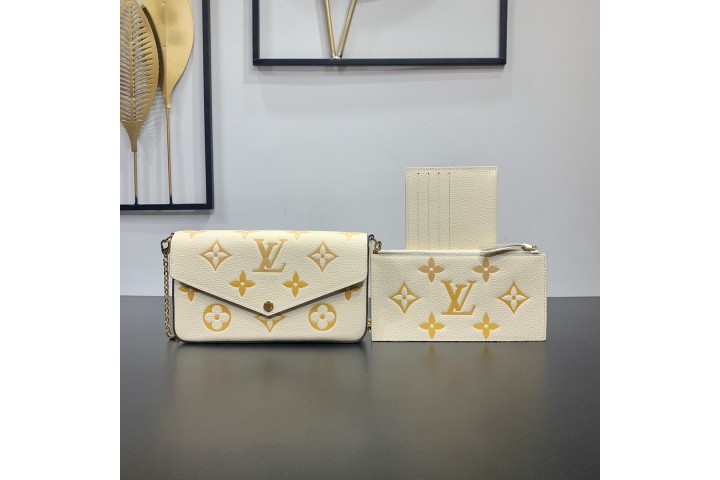 Louis Vuitton Felicie Pochette Monogram Empreinte Cream