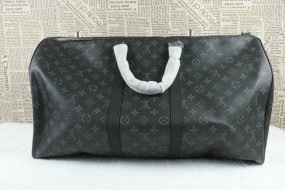 Louis Vuitton Keepall Bandouliere Monogram Eclipse Black Grey