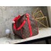 Louis Vuitton Keepall Bandouliere Monogram Eclipse Brown Red