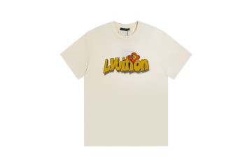 Louis Vuitton L.Vuitton Logo Embroidered T-shirt Beige