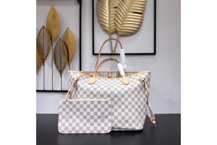 Louis Vuitton Neverfull Damier Azur PM Beige Lining