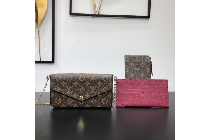 Louis Vuitton Pochette Felicie Monogram Fuchsia Lining