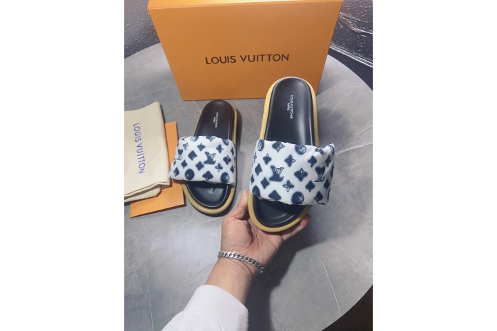 Louis Vuitton Pool Pillow Comfort Mule Monogram Velcro Black White