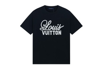 Louis Vuitton Printed Letter T-shirt Black