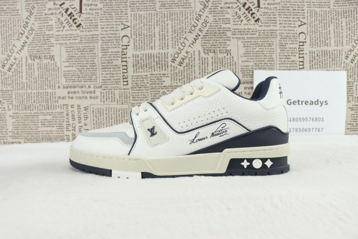 Louis Vuitton Trainer #54 Signature White Marine