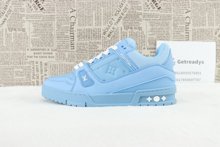 Louis Vuitton Trainer Blue Embossed Monogram