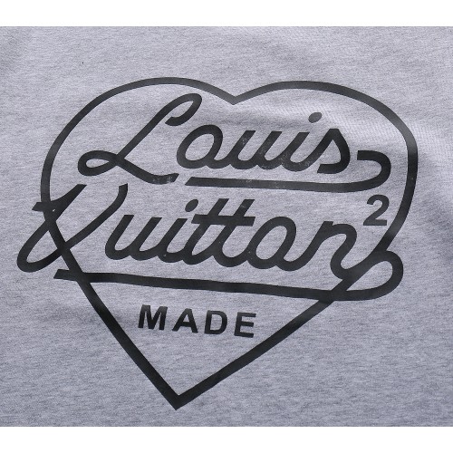 LOUIS VUITTON [NIGO] 22Stainless Steel Gray Heart Print Sweatshirt tops M  gray