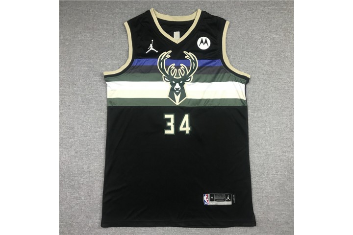 Milwaukee Bucks Giannis Antetokounmpo Jersey 34 Black