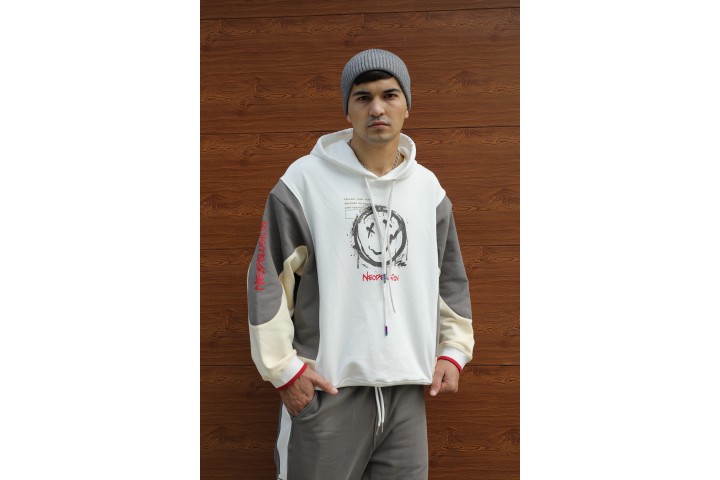 Neodelusion Full Sleeve Comfortable Pullover Hoodies white Mocha