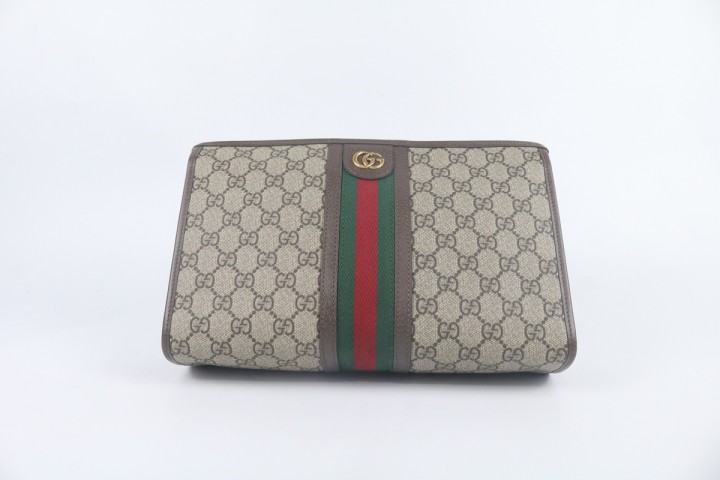 Gucci Zip Wallet GG Supreme Beige Brown