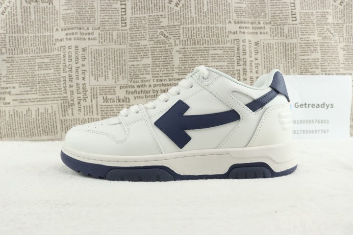 OFF-WHITE Out Of Office OOO Low Tops White White Navy Blue