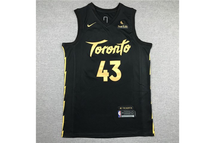 Pascal Siakam Toronto Raptors 43 Black Gold Jersey City Edition