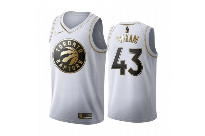 Pascal Siakam Toronto Raptors 43 White Gold Jersey