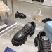Prada Monolith 55mm Lace Up Loafer Black Brushed Leather