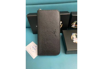 Prada Saffiano Continental Wallet Black