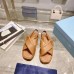 Prada Soft Padded 35mm Wedge Sandals Brown Nappa Leather