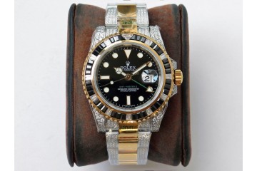 Rolex GMT Master II watch diamond Black Gold