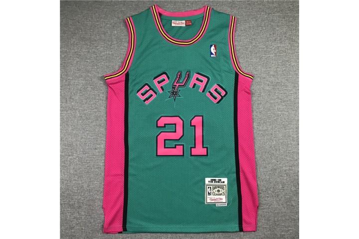 San Antonio Spurs Tim Duncan 21 Green Hardwood Classics Jersey