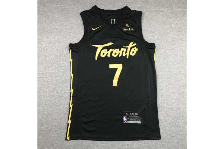 Toronto Raptors Kyle Lowry 7 Black Gold Jersey City Edition