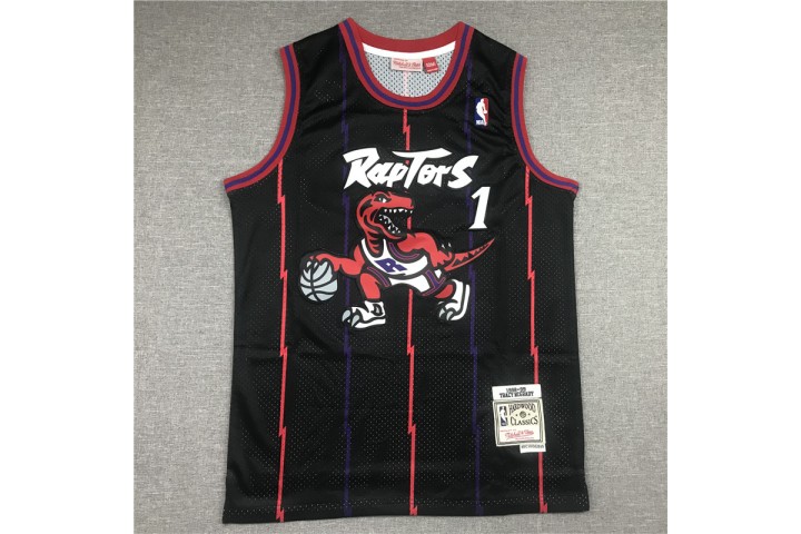 Toronto Raptors Tracy McGrady 1 Black Hardwood Classics Jersey