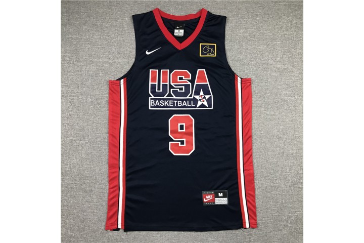 USA Basketball Michael Jordan 9 deep blue Jersey