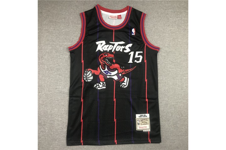 Vince Carter Toronto Raptors 15 Black Hardwood Classics Jersey